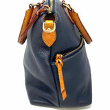 Dooney & Bourke Dillen Navy Top Handle Pebbled Leather Satchel