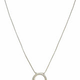 Estate 14K White Gold Circle Diamond Pendant Necklace
