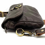 Magali Designs Brown Flap O Ring Leather Waist Bag