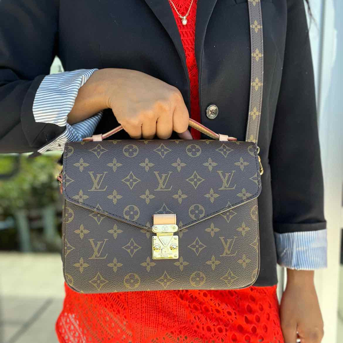 LOUIS VUITTON Pochette Metis Coated Canvas Brown Top Handle Monogram Crossbody