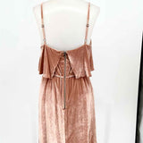 alice+olivia Women's Pink Size 6 mini Velvet Ruffled Dress