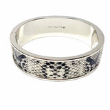 Talbots Silver tone Hinged 2.75" Snake Skin Embossed Bangle