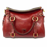 Dooney & Bourke Florentine Red Zip Tassel Pebbled Leather Satchel