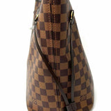 LOUIS VUITTON Neverfull MM w/ Pochette Coated Canvas Brown Damier Ebene Tote