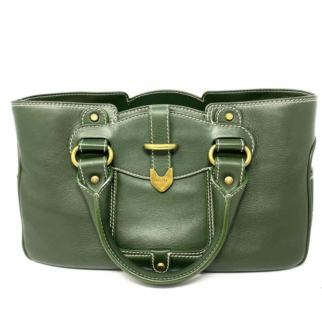 Celine Boogie Green Leather Satchel