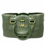 Celine Boogie Green Leather Satchel