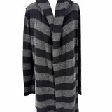 Vince Women's Black Gray Size M Hooded Cardigan