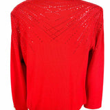 ST. JOHN EVENING Women's Red Size 6 V-Neck Embellished Jacket