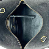 oliveve Taya Black Zip Top Pebbled Leather Tote