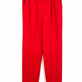 ST. JOHN COLLECTION Women's Red Size 6 Pleated Santana Knit Wide Leg Pants