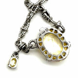 Judith Ripka 925 Sterling Silver Chain 16 in Pendant Canary Crystal Necklace
