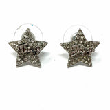 Juicy Couture Silver tone Stud Star Crystal Earrings
