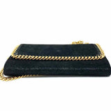 STELLA McCARTNEY Falabella Black Gold Silver Envelope vegan leather Crossbody