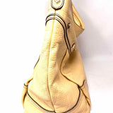 MCM Cream Hobo Pebbled Leather Shoulder Bag