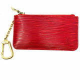 LOUIS VUITTON 1995 Pochette Cles Keychain Vintage Red Zip Epi Leather Coin Purse