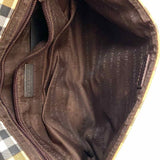 Burberry Coated Canvas Beige Flap Check Shoulder Bag
