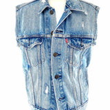 Levi's Women's Blue Size XS Trucker Distressed Vest