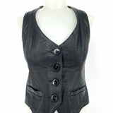 Agatha Blois New York City Custom Leather Women's Black Size XS Leather Vest