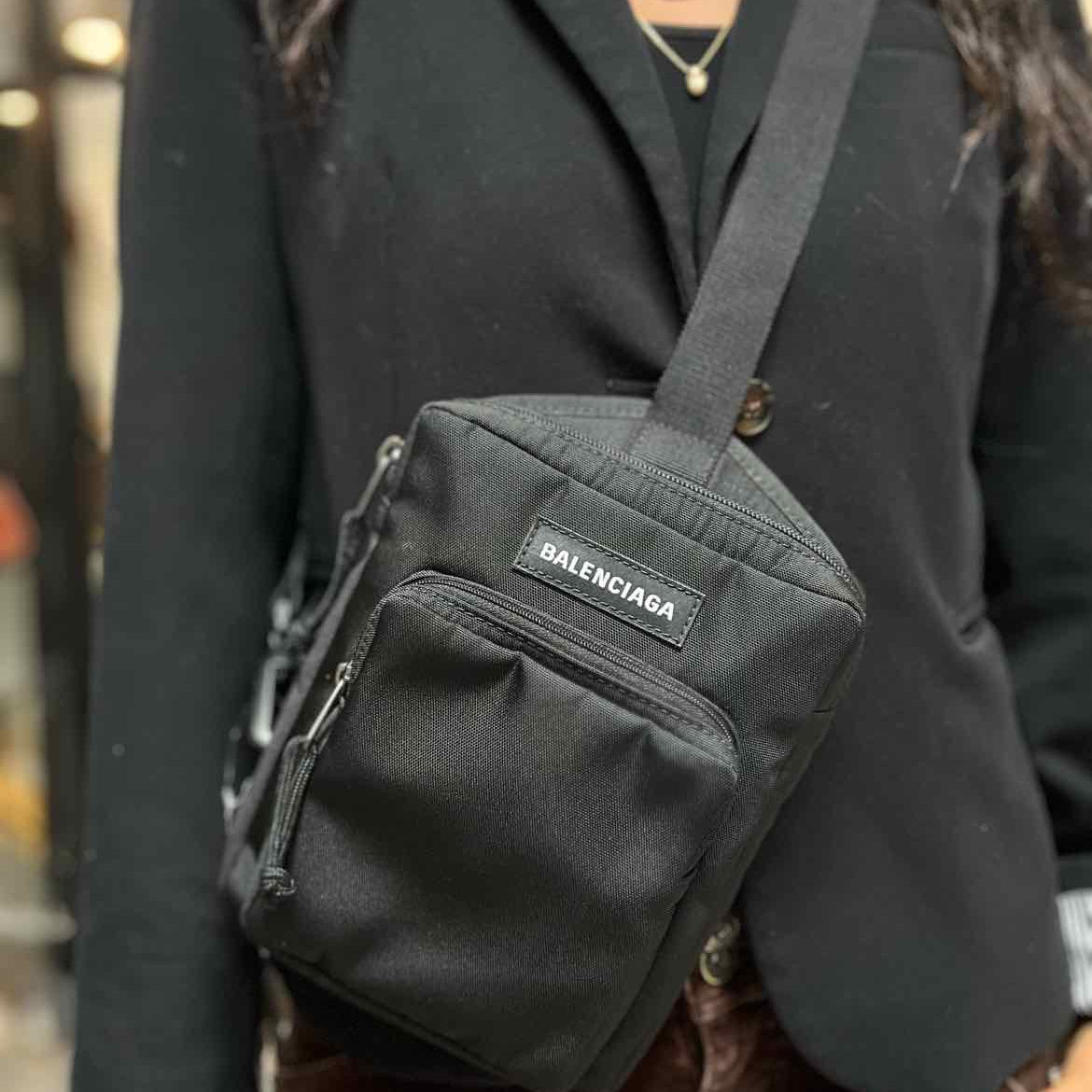 BALENCIAGA 2023 Explore Sling Nylon Black Crossbody