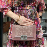 Chanel 2015/16 Small Boy Bag Mauve Flap Studded Crossbody