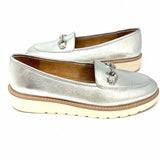 Naturalizer Women's Silver Size 9.5 Leather Horsebit Loafers