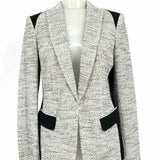 rag & bone Mixed Media Women's Black/Gray Size 2 Color Block Blazer