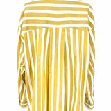 TWP Women's White Yellow Size XS/s Button Down Stripe Long Sleeve