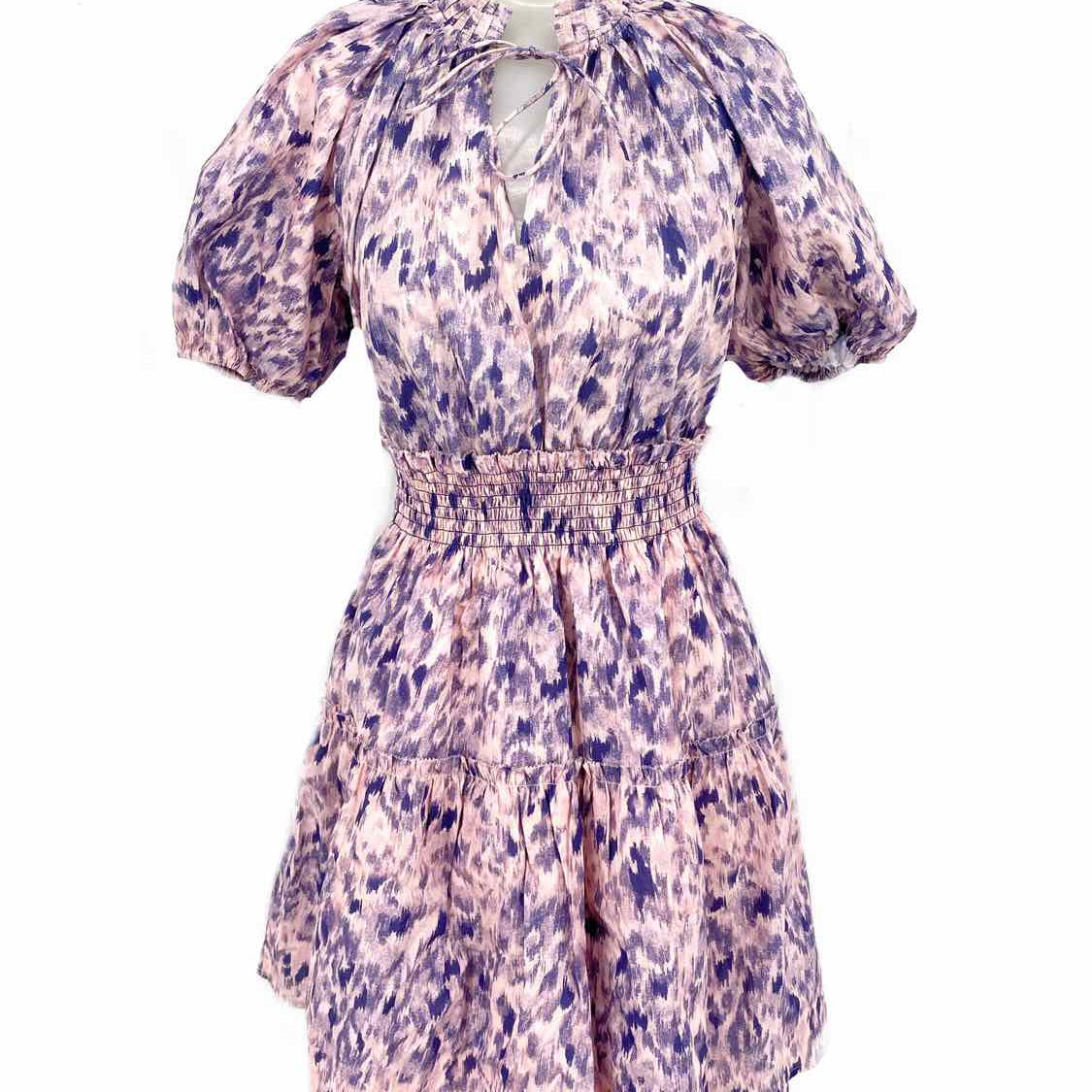 Rails Women's Pink Purple Size XS Puff Sleeve Abstract Dress