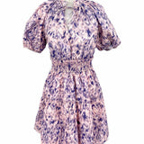 Rails Women's Pink Purple Size XS Puff Sleeve Abstract Dress