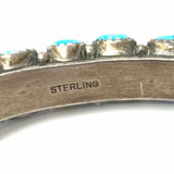 Navajo Snake Eye Sterling Silver Dots Turquoise Bangle