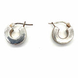 Estate 925 Sterling Silver Huggie textured Earrings