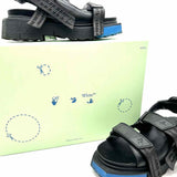 Off-White Trek Strap Sponge Women's Black Sz 36/5.5 Buckle Leather Logo Sandals