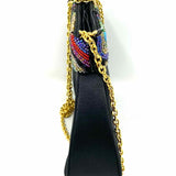 Inge Christopher Black Multi Color Beaded Trim Crossbody Clutch