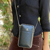 Chanel 2019-20 Chain Around Black Quilted Lamb Leather Made in Italy Crossbody