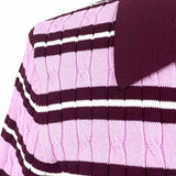 Good American Women's Pink Burgundy Size M Polo Knit Stripe Dress