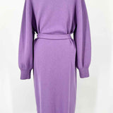 Boss by H. Boss Fusiana Women's Lavender Size XS Belted Sweater Dress
