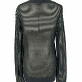 L'AGENCE Chenille Women's Black Size M Crew Ribbed Sweater