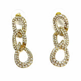 Statement Gold Tone Chain embellished Crystal Earrings