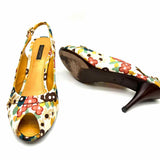 LOUIS VUITTON Azalee Women's Multi-Color Size 39/8.5 Peeptoe Flower Pumps