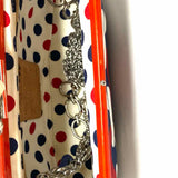Brighton Anchors Cutters Canvas Red White Blue Hinged Chain Clutch