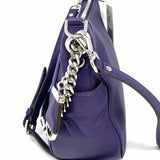 Michael by Michael Kors Chandler Purple Zip Pebbled Leather Satchel