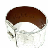 Leigh Elena Leather Silver 7" python Cuff