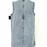 HABITUAL Women's Blue Size L Sleeveless Denim Studded Dress