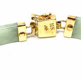 Estate 10K Gold Green 8 in Jade Bracelet