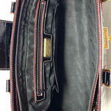 ARCADIA Black Turnlock Signature Patent Leather Tote