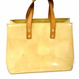 LOUIS VUITTON 2002 Reade PM Beige Mini Monogram Vernis Leather Tote w/ Wallet