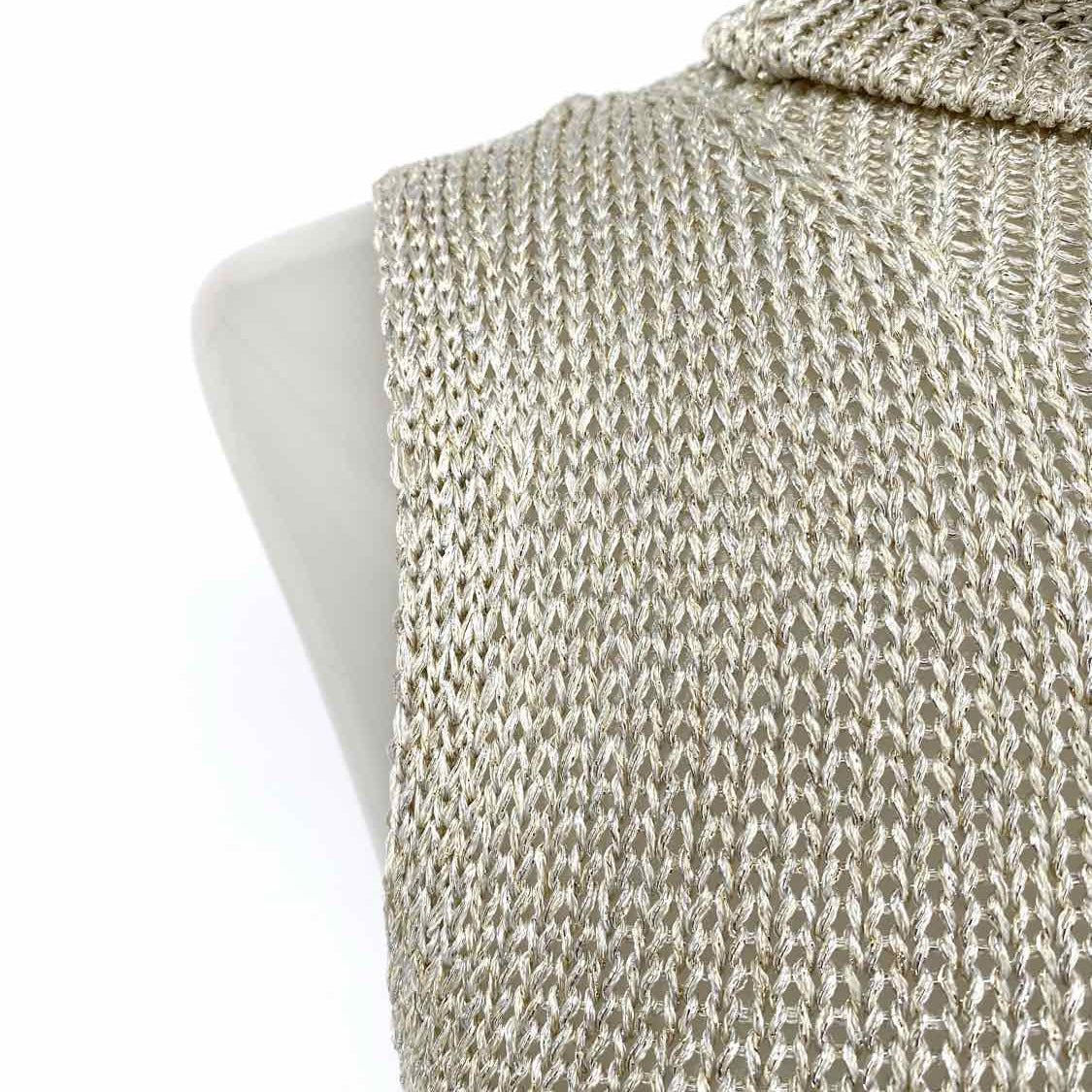 Ralph Lauren-Purple Women's Silver Size S Turtleneck Knit Sleeveless Dress