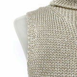 Ralph Lauren-Purple Women's Silver Size S Turtleneck Knit Sleeveless Dress