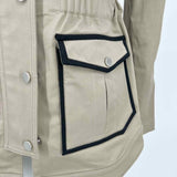 VERONICA BEARD Women's Beige Size 4 Utility Cotton Blend Jacket