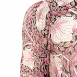 Paige x Moris & Co Women's Pink Size 0 Button Down Silk Floral Long Sleeve